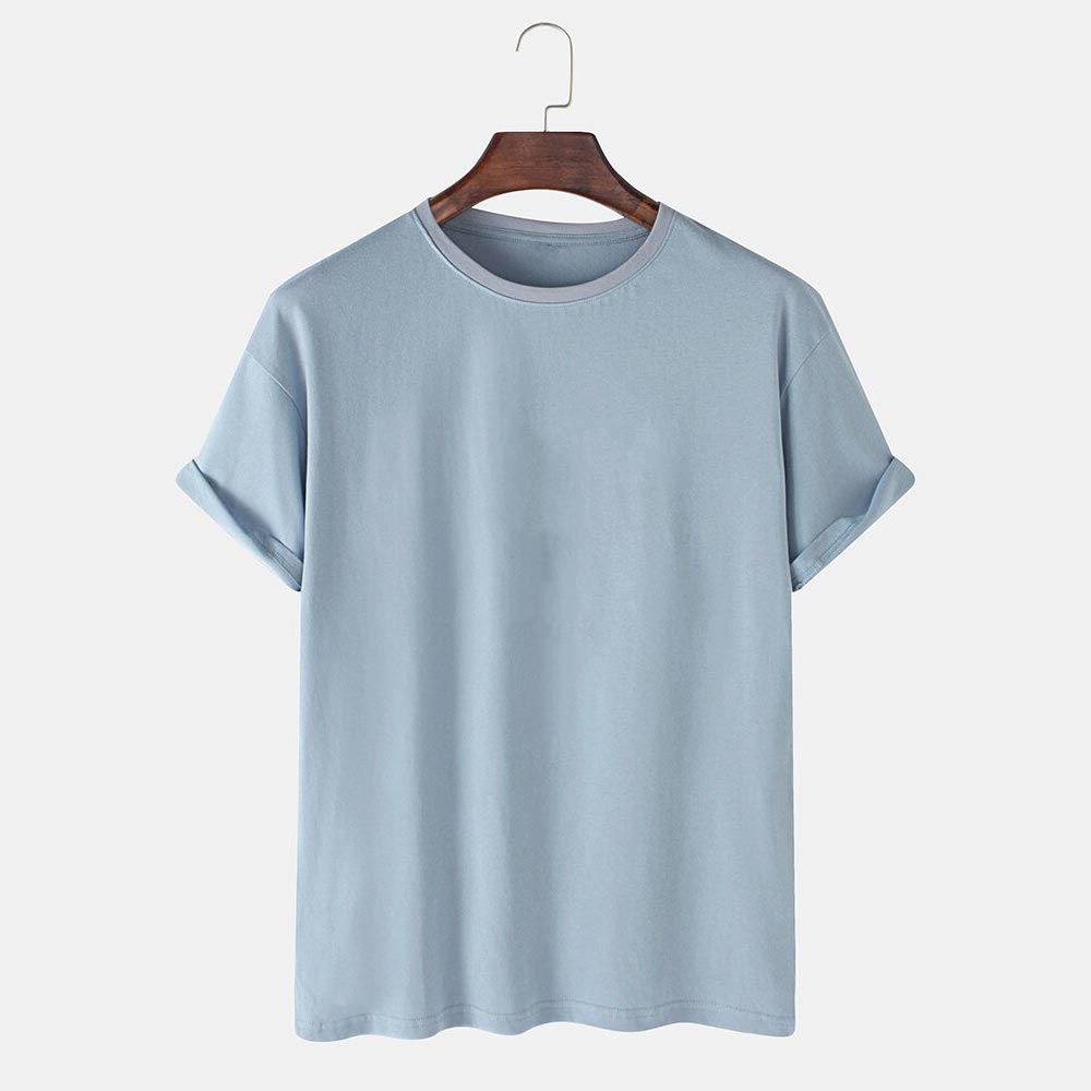 Mens 100% Cotton custom Print Round Neck Casual T-Shirts